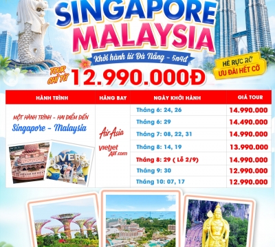 Du lịch Singapore - Malaysia 2026