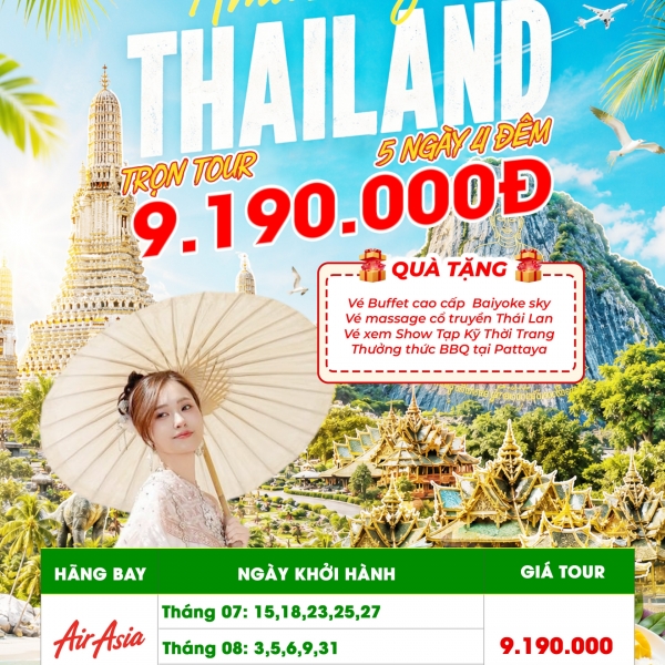 Khám phá đất nước Thái Lan 5N4D [AIR ASIA]