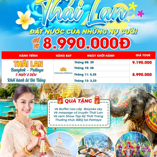Khám phá đất nước Thái Lan 5N4D [Vietnam Airlines]