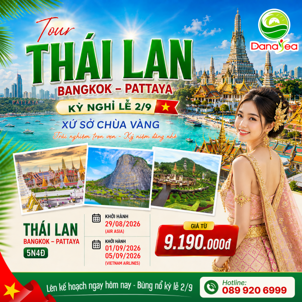 [LỄ 2/9] Tour Thái Lan Giá Hot 2026: Bangkok – Pattaya 5N4Đ