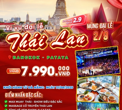 [Lễ 2.9] Khám phá đất nước Thái Lan 5N4D [AIR ASIA]