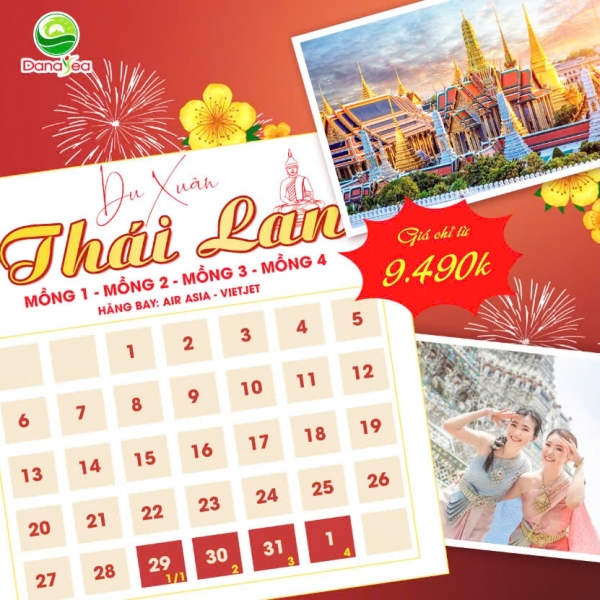  [TẾT] Khám phá Thái Lan 5N4D: Bangkok - Pattaya [VIETJET]